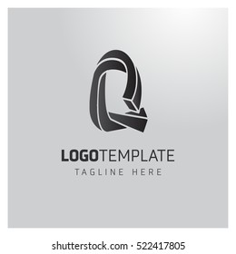 Q letter logo formed by twisted lines. Twist Idea logo,Idea logo,Vector Logo Template, vector design template elements for your application or corporate identity