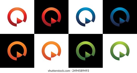 Q letter logo. Gradient Font Logo Vector Template In Modern Creative Minimalist Style Abstract vector
