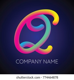 Q Letter Logo Icon Blending color Design template Element. Vector illustration.