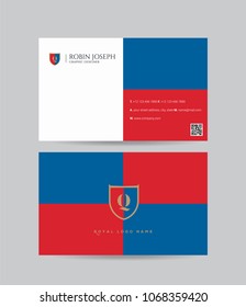 Q Letter Logo, Icon in shield shape with business card vector template.