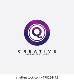 Q letter logo illustration template. with polygonal style.