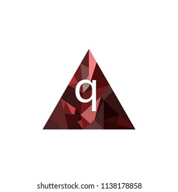Q Letter Logo With Low poly Triangle Background