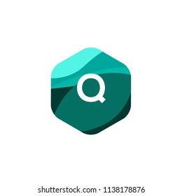 Q Letter Logo With Low poly
