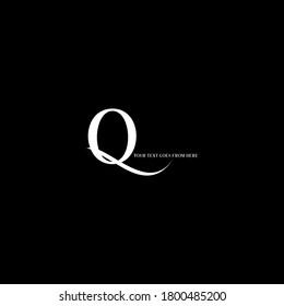 Q letter logo monochrome design on black background.Q letter design for business logo