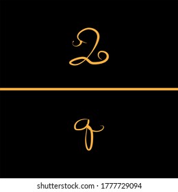 Diseño monográfico del logotipo de la letra Q con letra pequeña y mayúscula