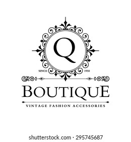 Q Letter logo, Monogram design elements, line art logo design. Beautiful Boutique Logo Designs, Business sign, Restaurant, Royalty, Cafe, Hotel, Heraldic, Jewelry, Fashion, Wine. Vector illustration
