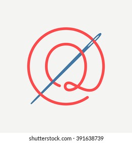 Q letter logo with needle and thread. Font style, vector design template elements for your application or corporate identity.