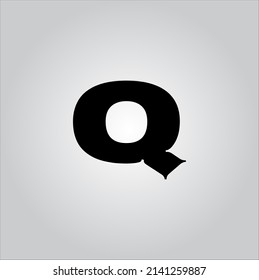 Q letter logo with nice gradient white background. Q letter icon. Q.