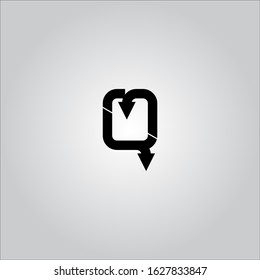 Q letter logo with nice white background.Q letter icon.