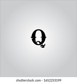 Q letter logo with nice white background.