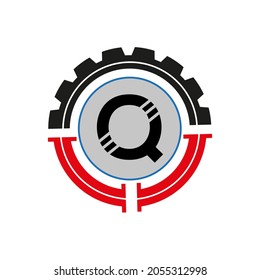 Q letter Logo with Round Shape Black color vector template	