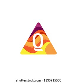 Q Letter Logo With Rounded Triangle Background