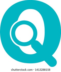 Q Letter Logo Search Lab Vector