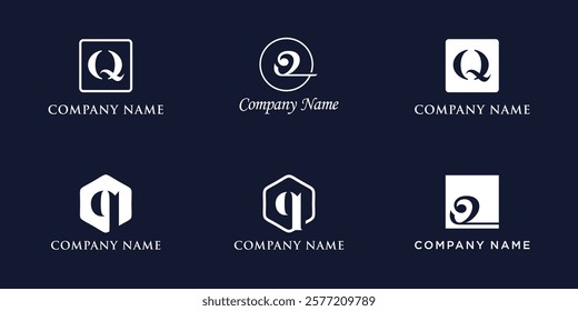 Q Letter Logo Set Monogram style, bundle vector