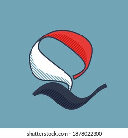 Q letter logo with shadow lines effect. Premium victorian script typeface for sport team identity, luxury headlines, university posters, premium diploma, etc.
