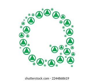Plantilla de diseño vectorial de forma de logotipo de letra Q