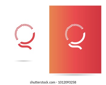 Q letter logo stroke design vector template
