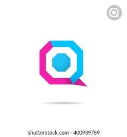 Q letter logo template, 2d vector on white background, eps 10