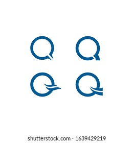 Q letter logo template vector icon 
