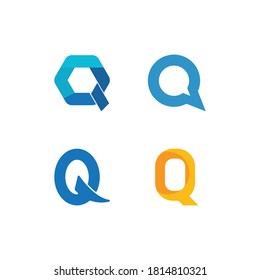 Diseño de ilustración vectorial de la plantilla de logotipo de la letra Q
