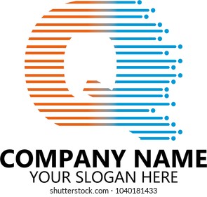 Q Letter logo vector, abstract logo design on white background, Abstract graphic icon, logo design template, symbol for company.