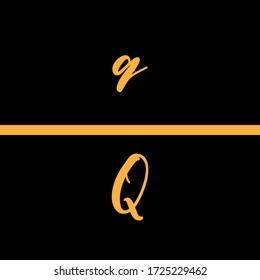 Q letter logo vector design with small and capital letter