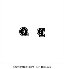 Q letter logo vector design with small and capital letter