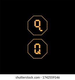 Q letter logo vector design with small and capital letter