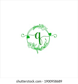 Q letter logo vector design on white color background. q icon