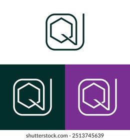 Símbolo de Monograma Abstrato de Modelo de Vetor de Letra Q. Usável para o esporte de negócios, tecnologia, moda, digital E futuro logotipo criativo