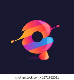 Logo de la letra Q con desplazamiento de gradiente de onda vibrante. Fuente vectorial perfecta para usar en cualquier discoteca, tarjetas dj, afiches de vida nocturna, identidad expresiva, etc.