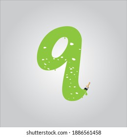 Q letter logo with white background.