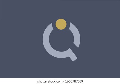 Q letter logo yellow blue alphabet icon design for company and business. Suitable for a trendy or stylish logotype