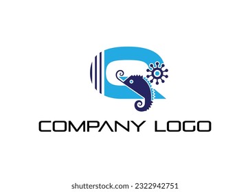 Q Brief Modernes abstraktes kreatives digitales Tierlogo. Vektorgrafik-Logo. Modernes Awesome Logo in Form einer Vorlage Mode flach.