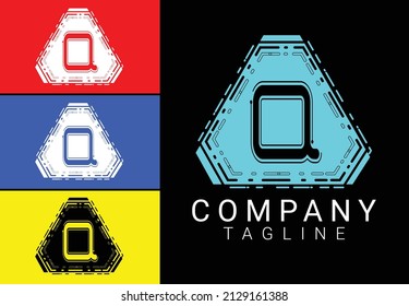 Q letter new logo and icon design