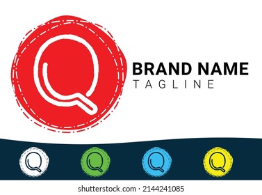 Q letter new logo and icon design template
