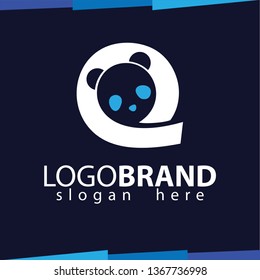 Q Letter With panda logo template