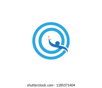 Q letter People logo template vector icon