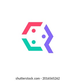 q letter people team family together logo vector icon illustration