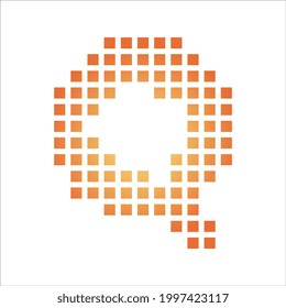 Q letter with pixel logo design template. Vector illustration