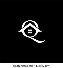 Q Letter property logo design vector