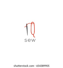 Q letter sew logo vector