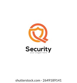 Logotipo Q Letter Shield. Símbolo de Monograma Abstrato.