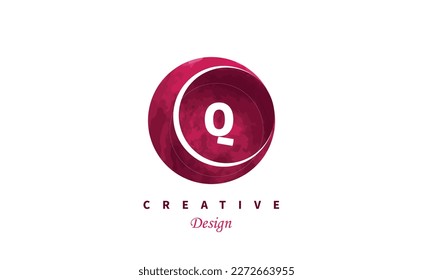 Q letter Simple logo design. Trendy water color symbol vector logo design.