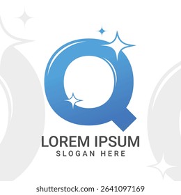 Q Letter Sparkling Logo for Cleaning Company