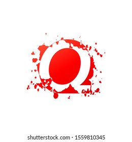 Q Letter Splatter logo.  Abstract Design concept blood splash  with hidden letter Q logo icon for initial, company identity and more brands.