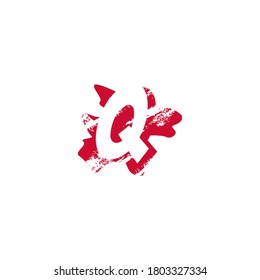 Q Letra Splatter espacio negativo icono del logotipo. Letra espacial oculta en el diseño de forma de salpicadura de tinta.