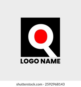 Q letter square logo design