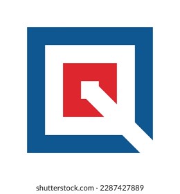 Q letter square logo icon template