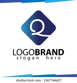 Q Letter in Square Logo template